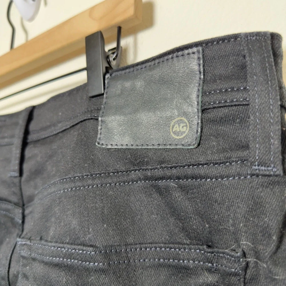 Adriano Goldschmied Men Everett Slim Straight Pants 35 Black Japanese Fabric